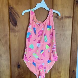 Kids Ice Cream Print Swimsuit - Pink